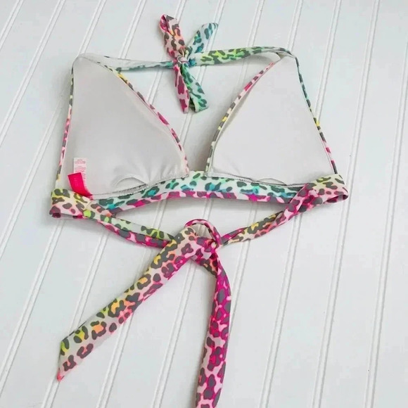 NWOT Victorias Secret colorful leopard bikini top - Picture 3 of 5